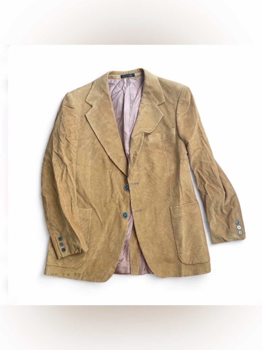 Vintage Europe Craft Jacket Mens Brown Corduroy 70s look Button - Picture 6 of 6